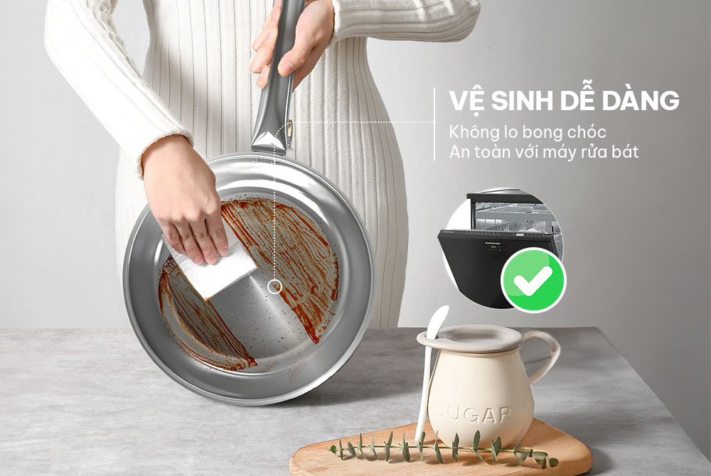Chảo Sunhouse IN24M6 dùng được với máy rửa bát