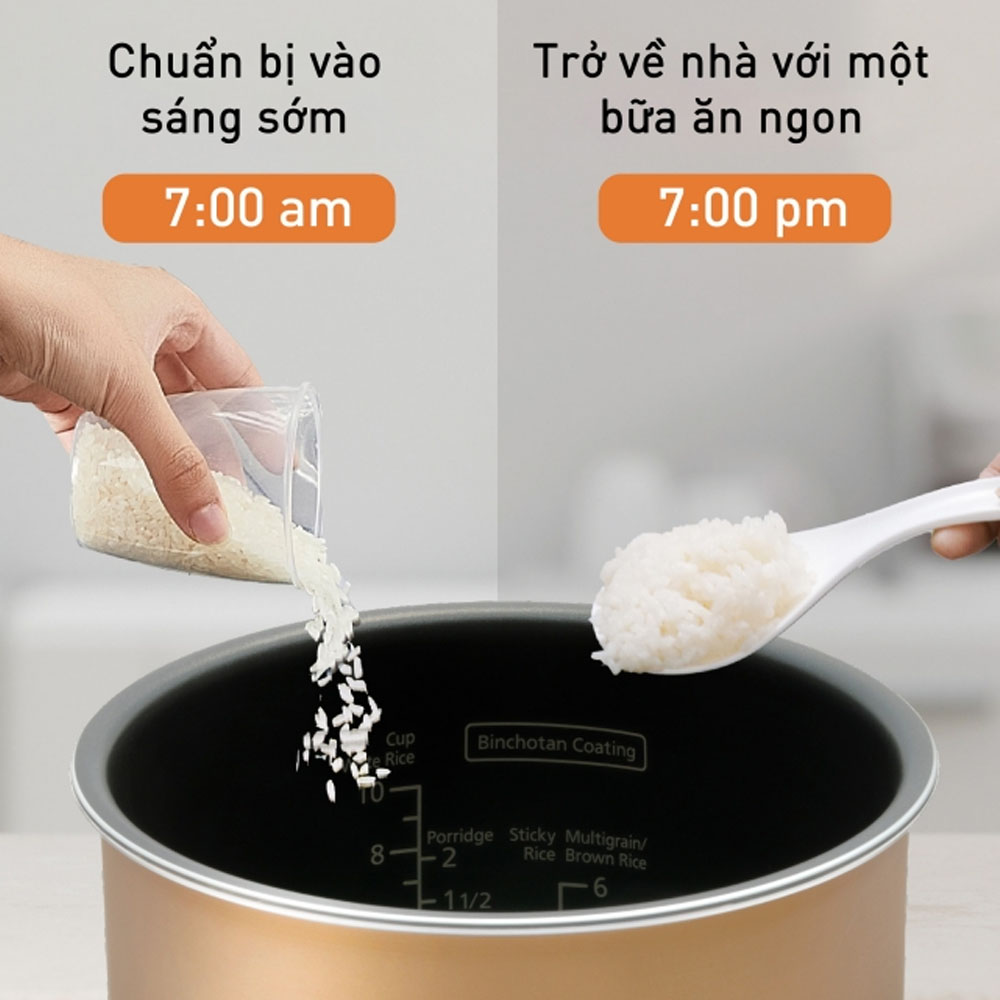 Nồi Cơm Điện Tử Panasonic SR-DK184WRA tiết kiệm thời gian nấu ăn