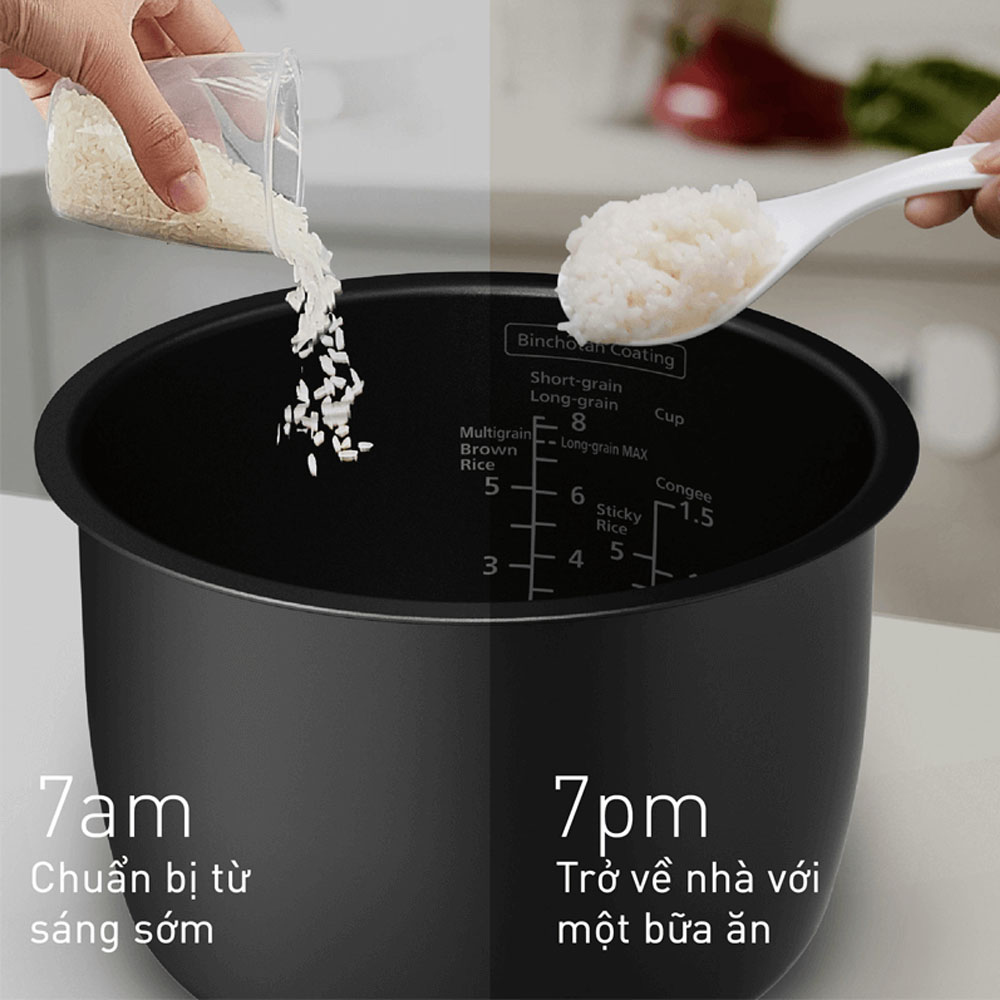 Chức năng hẹn giờ giúp sắp xếp thời gian nấu nướng phù hợp 