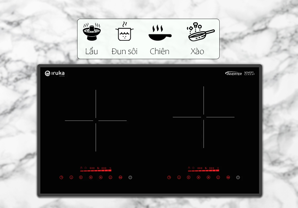 Chức năng nấu bếp từ đôi Iruka I-36