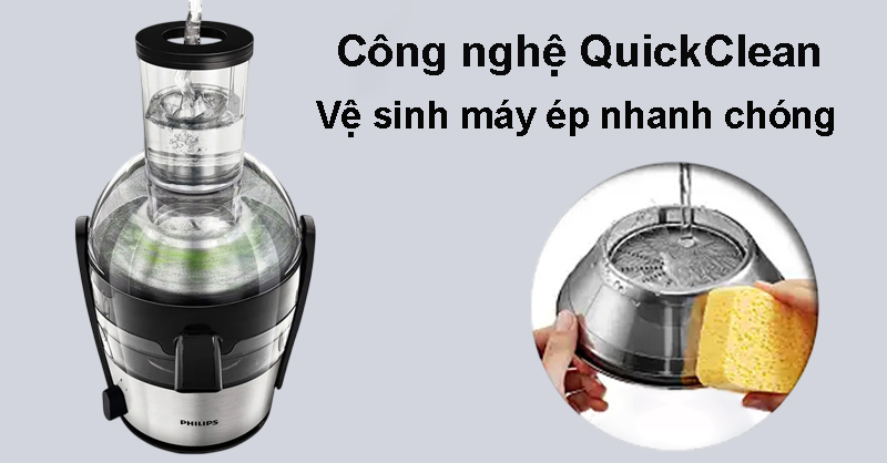 Máy ép trái cây Philips trang bị công nghệ QuickClean
