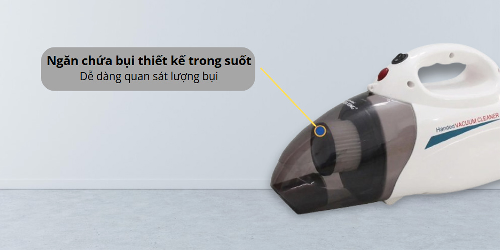 Máy Hút Bụi Korea King PDG-666 có thiết kế phần đầu hút trong suốt