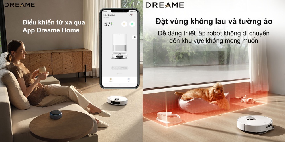 Điều khiển robot Dreame L10s Ultra Gen 2 qua điện thoại thông minh