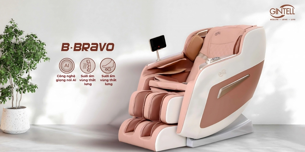 Ghế Massage Gintell B-Bravo GT9850BV mềm mại, sang trọng