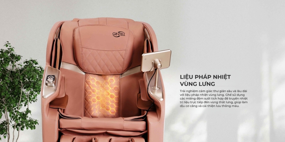 Ghế Massage Gintell B-Bravo GT9850BV truyền nhiệt trị liệu đến vùng thắt lưng
