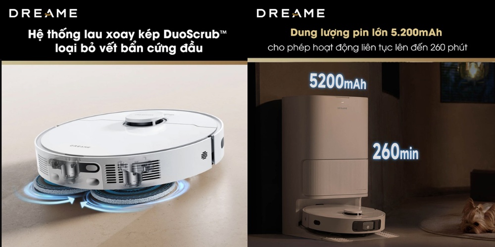 Hệ thống lau nhà DuoScrub™ tạo lực ép mạnh mẽ đánh bay vết bẩn