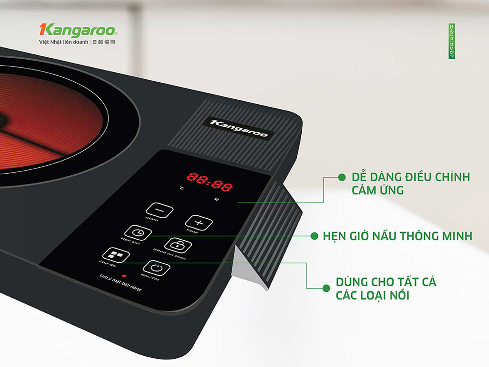 Hẹn giờ nấu thông minh trên bếp Kangaroo KG20IFT2