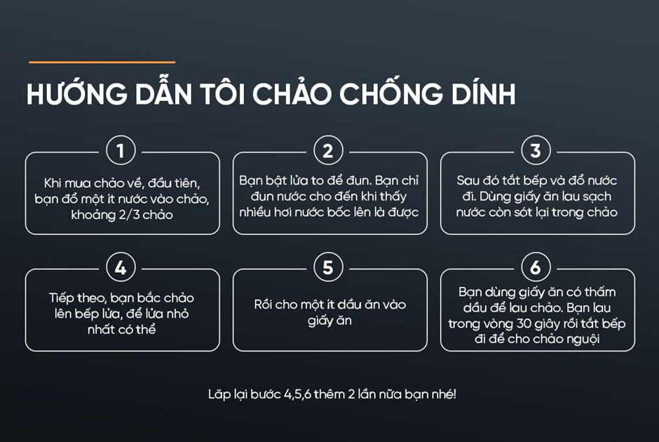 Hướng dẫn cách tôi chảo để tạo lớp chống dính tự nhiên