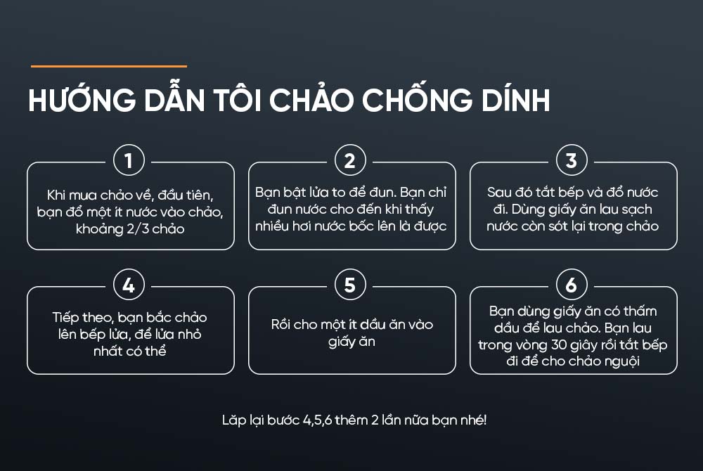 Hướng dẫn tôi chảo Sunhouse IN24M3 chống dính