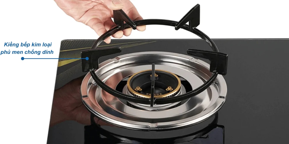 Kiềng bếp SA-M50AG làm từ kim loại phủ men chống dính