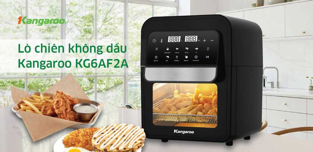 Lò Chiên Không Dầu Kangaroo KG6AF2A kiểu dáng hiện đại, gọn gàng