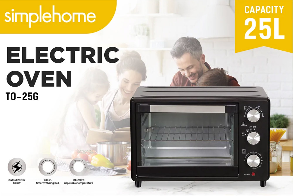 Lò Nướng Simplehome TO-25G 25 Lít có dung tích lý tưởng