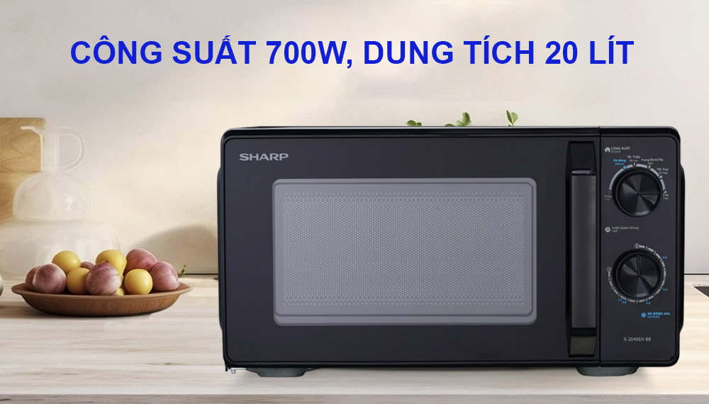 Lò Vi Sóng Sharp R-2040EH-BK có công suất 700W