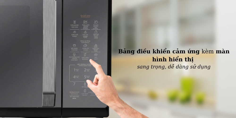 Lò Vi Sóng Toshiba MW3-EM26PE(BM)VN có bảng điều khiển cảm ứng kèm màn hình hiển thị