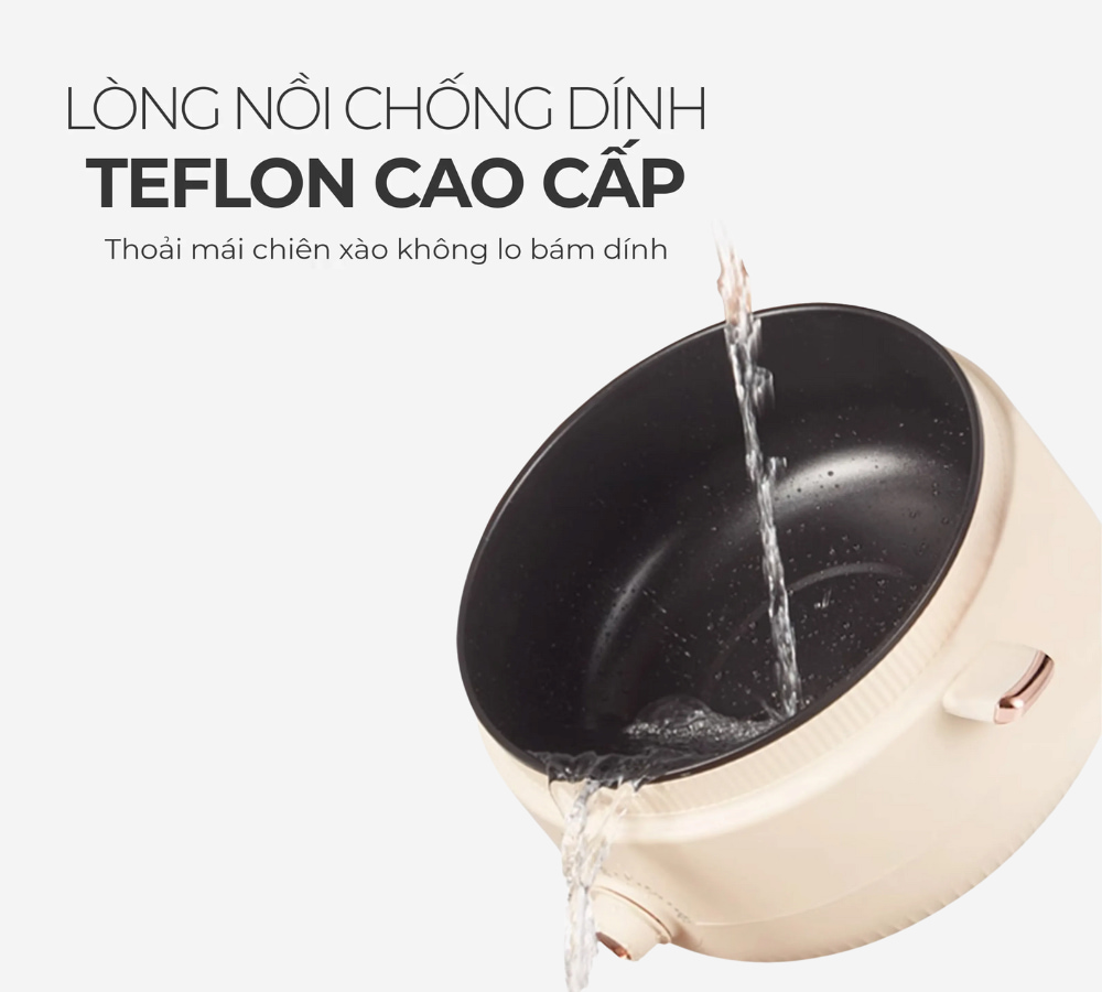 Nồi lẩu hấp đa năng Magic A-091 với lòng nồi chống dính Teflon cao cấp