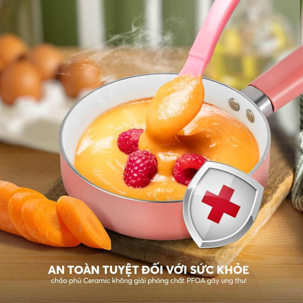 Bộ Nồi Chảo Elmich Baby EL1169AP phủ chống dính Ceramic Whitford