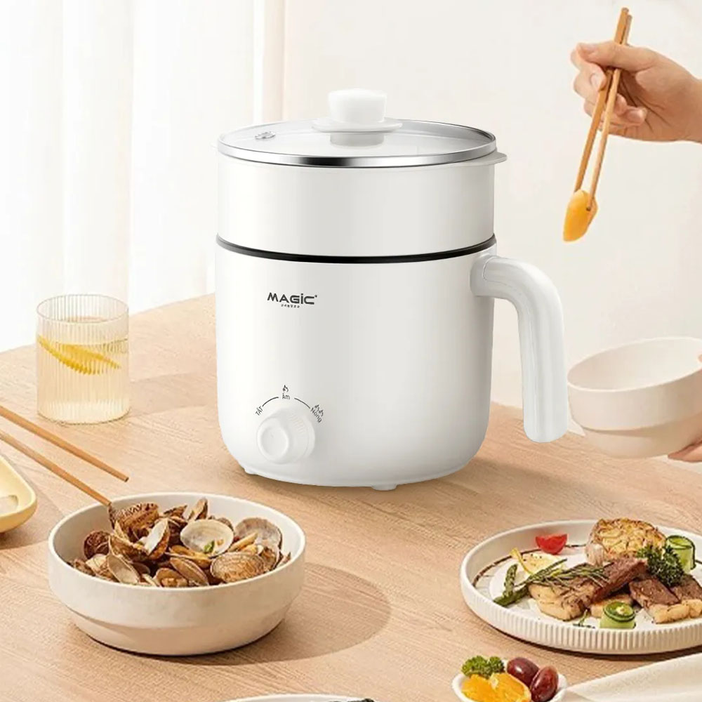 Nồi Lẩu Điện Đa Năng Magic A-040 có xửng hấp 2 trong 1 tiện lợi