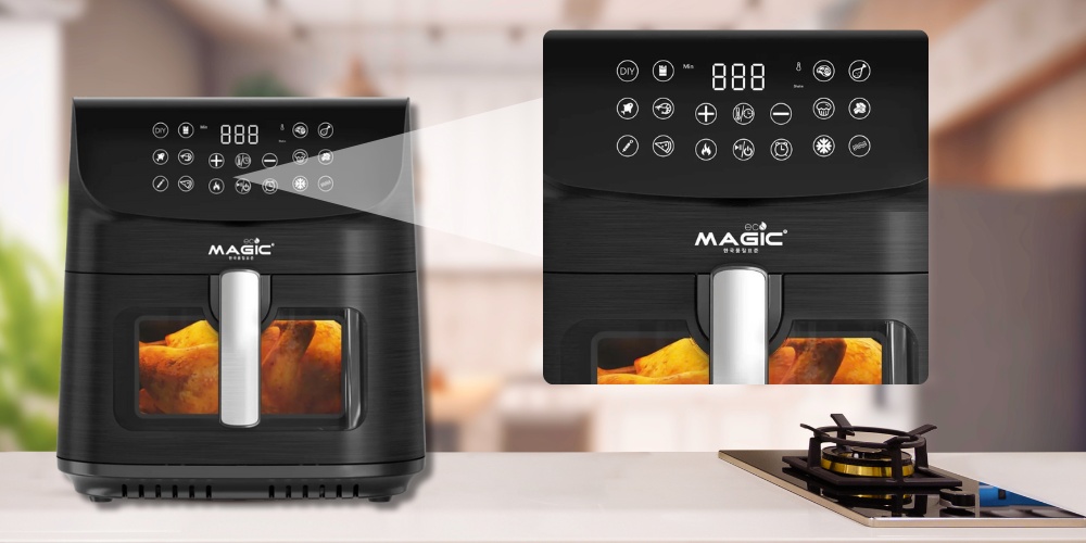 Magic AC-160 được trang bị bảng điều khiển phím cảm ứng, 8 chế độ nấu tự động