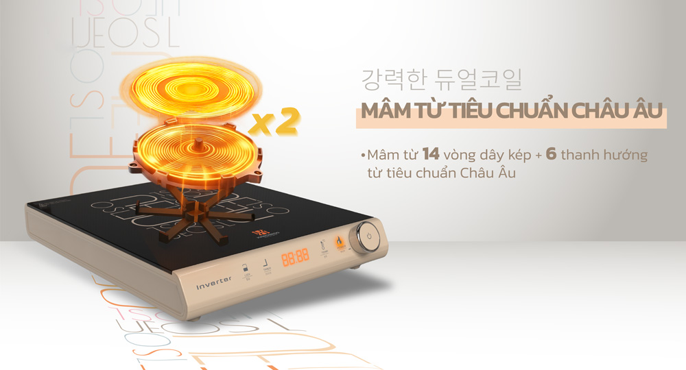 Mâm từ tiêu chuẩn Châu Âu mang đến hiệu suất gia nhiệt vượt trội 