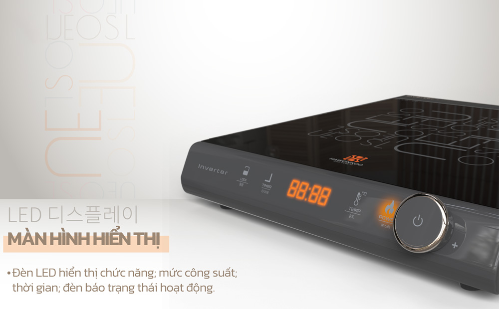 Màn hình LED giúp người dùng dễ dàng theo dõi công suất, chế độ 