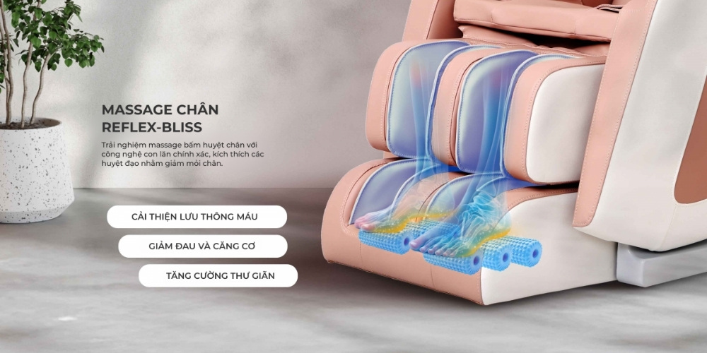 Massage bấm huyệt chân với Ghế Massage Gintell B-Bravo GT9850BV