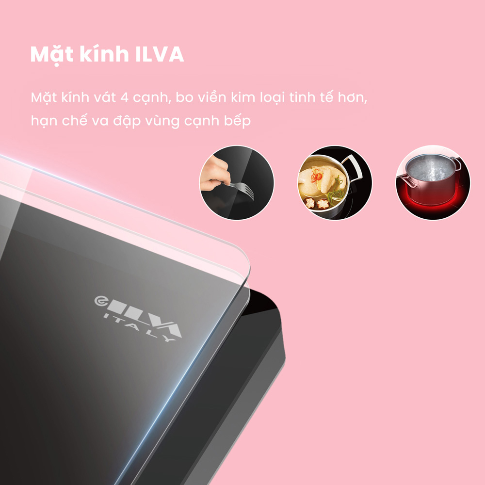 Mặt bếp Comfee CIH-52DIU bằng kính ILVA