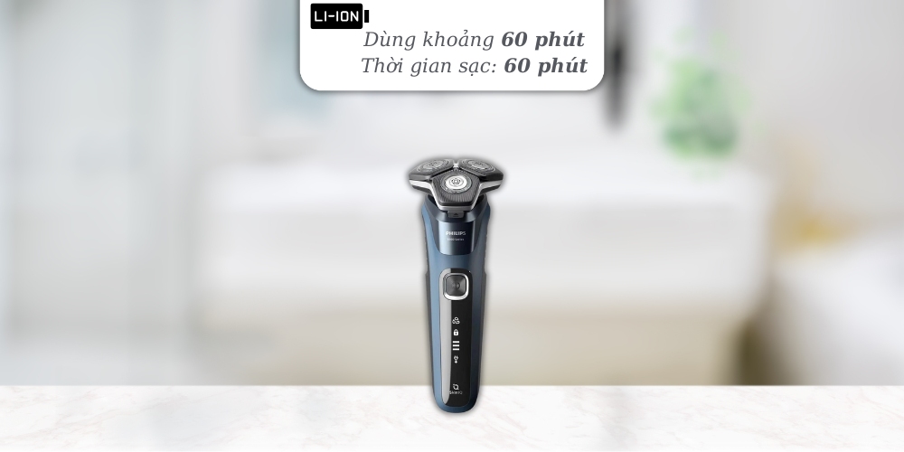 Máy cạo râu Philips S5880/20 thời gian sử dụng khoảng 60 phút