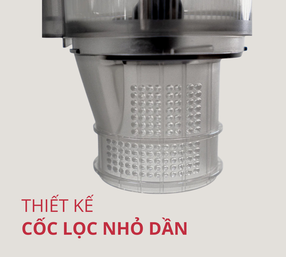 Máy ép chậm Magic Eco AC-148 có thiết kế cốc lọc nhỏ dần