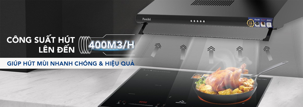 Máy Hút Mùi Âm Tủ Funiki HKH9638 loại bỏ mùi nhanh chóng 