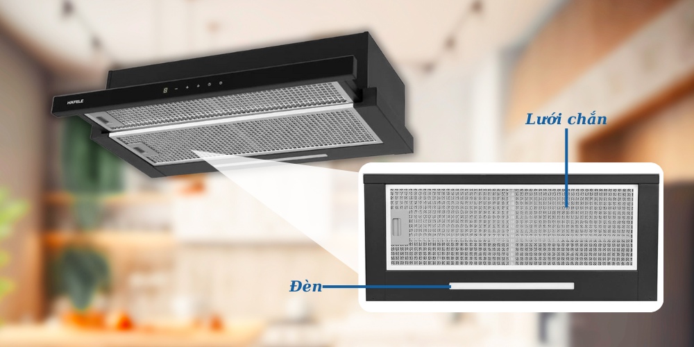 Máy Hút Mùi Âm Tủ Hafele HC-H7032TB có đèn LED và lưới lọc bằng nhôm