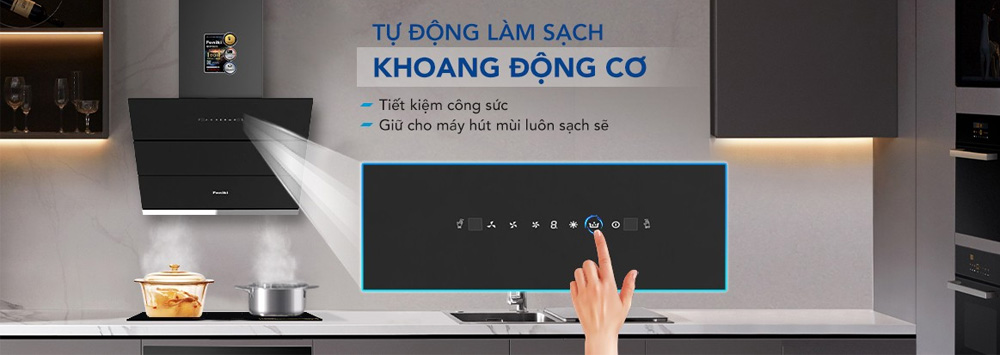 Máy Hút Mùi Áp Tường HKH9688 đảm bảo hiệu suất hút mùi ổn định 
