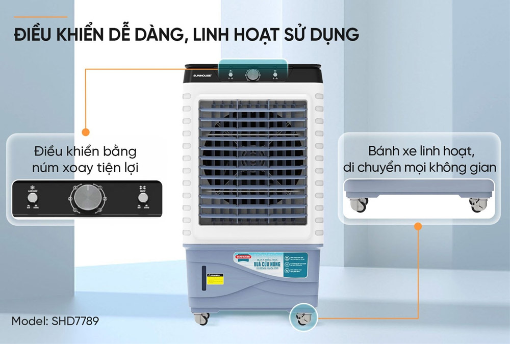 Máy Làm Mát Không Khí Sunhouse SHD7789 điều khiển dễ dàng