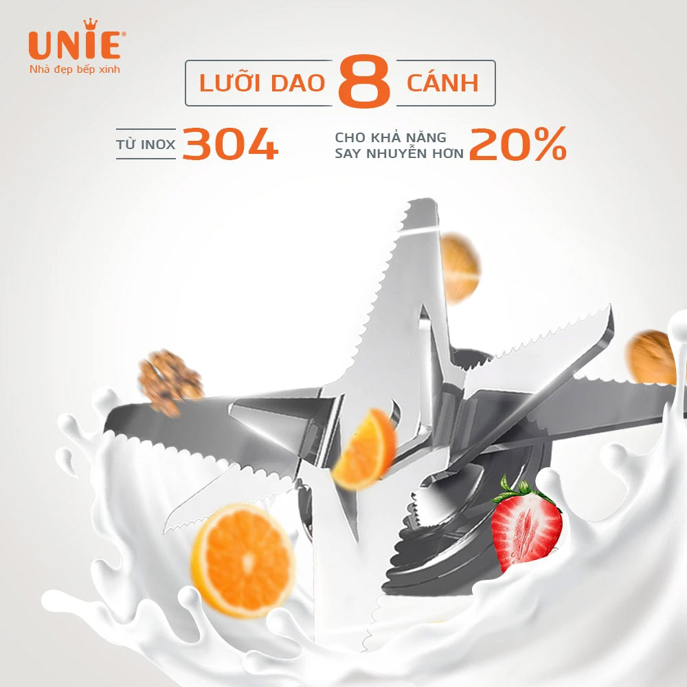 Lưỡi dao inox 8 cánh giúp xay nhuyễn các loại hạt