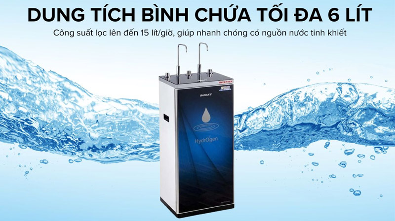 Máy lọc nước Sanaky thường có công suất lọc từ 10 - 15 lít/giờ