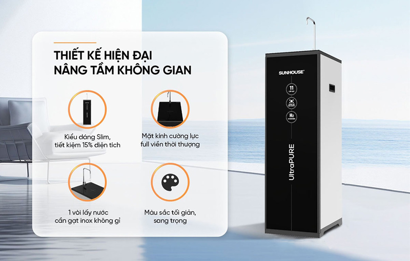 Máy lọc nước Sunhouse làm nổi bật không gian nội thất