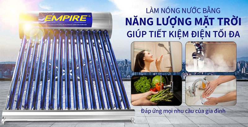 Máy nước nóng năng lượng mặt trời giảm bớt đáng kể hóa đơn tiền điện