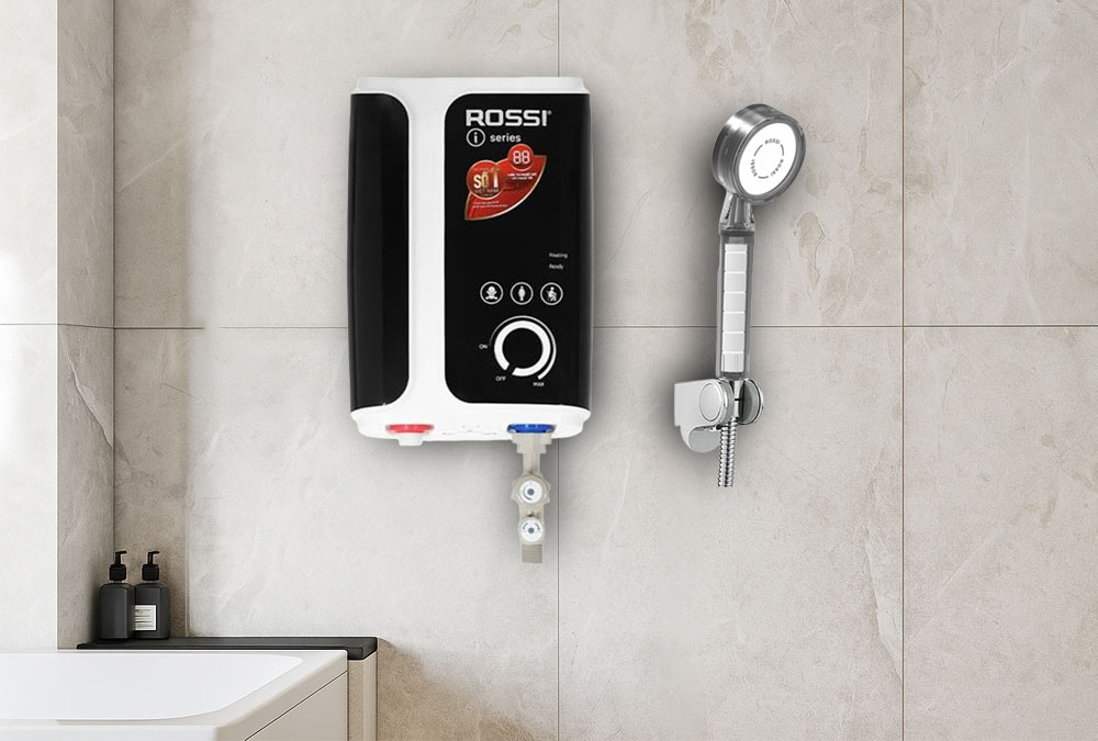 Máy nước nóng trực tiếp Rossi RIS-450 RE có thiết kế nhỏ gọn 