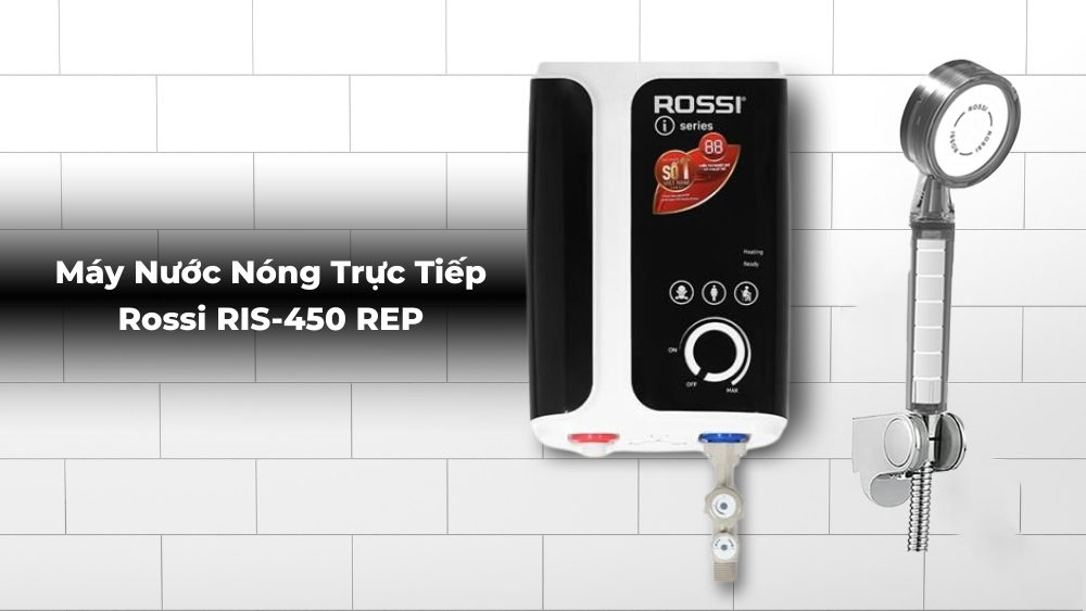 Máy Nước Nóng Trực Tiếp Rossi RIS-450 REP 4500W sở hữu thiết kế thanh lịch