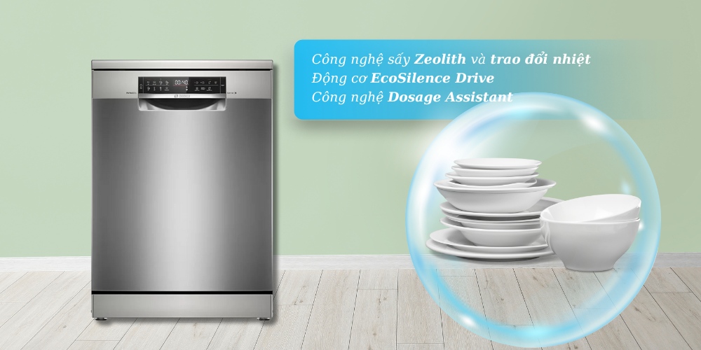 Máy Rửa Bát Bosch SMS6ZCI85M giữ chén bát sạch bong