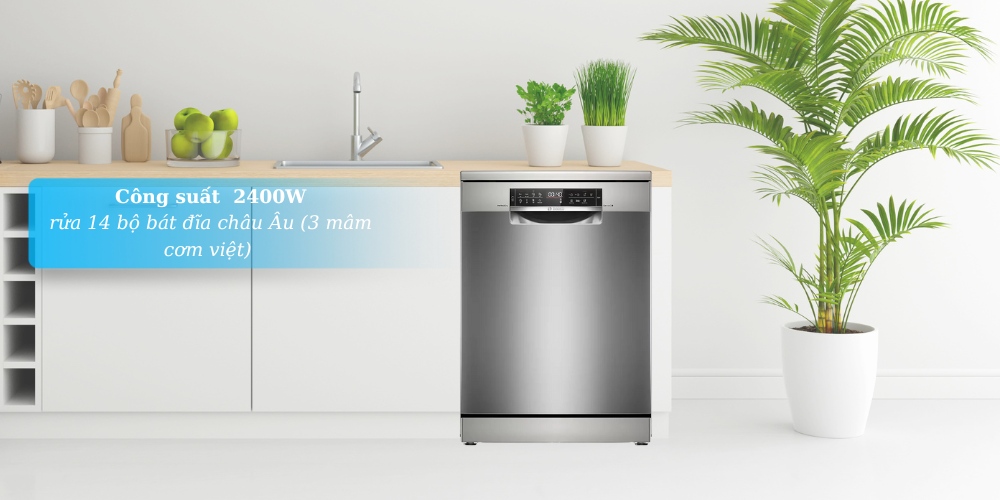 Máy Rửa Bát Bosch SMS6ZCI85M rửa được 14 bộ bát đĩa châu Âu