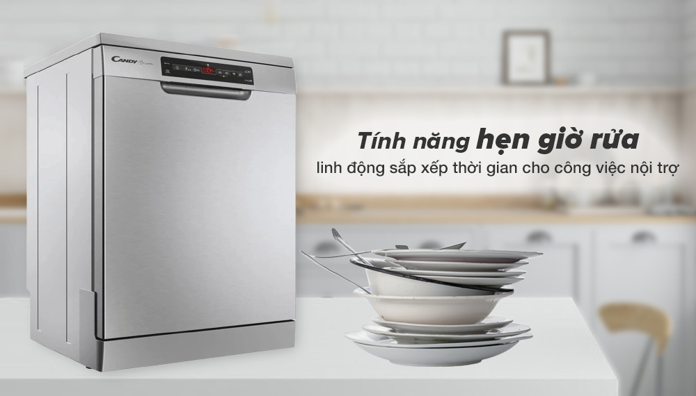 Máy Rửa Chén Candy CDPN 4D620PX/E hẹn giờ bắt đầu rửa linh hoạt