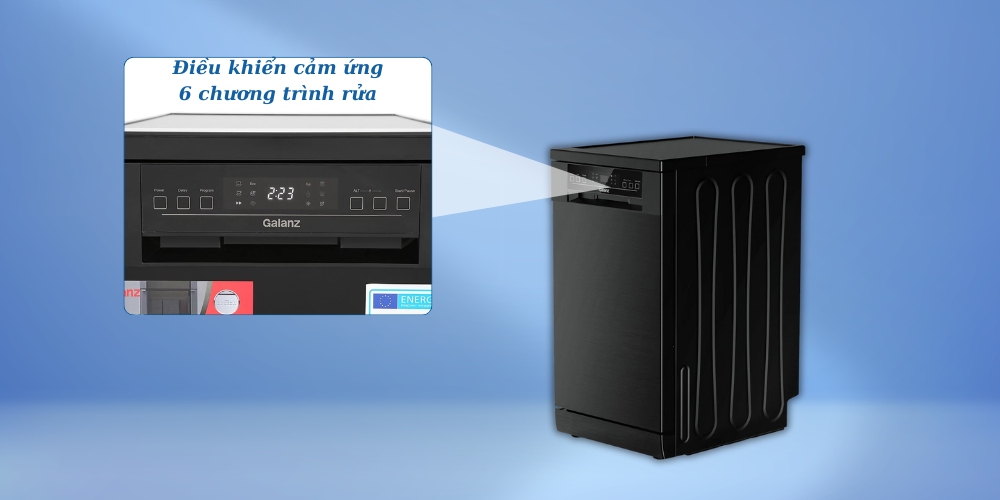Máy rửa chén Galanz W45A3A401M-0E1(B) có 6 chương trình rửa