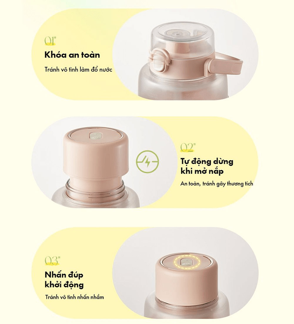 Máy Xay Sinh Tố Bear LLJ-P10X5 đảm bảo an toàn khi sử dụng 