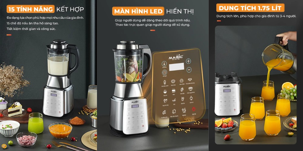 Máy Xay Sữa Hạt Magic Eco AC-145 giúp bạn nấu được nhiều món