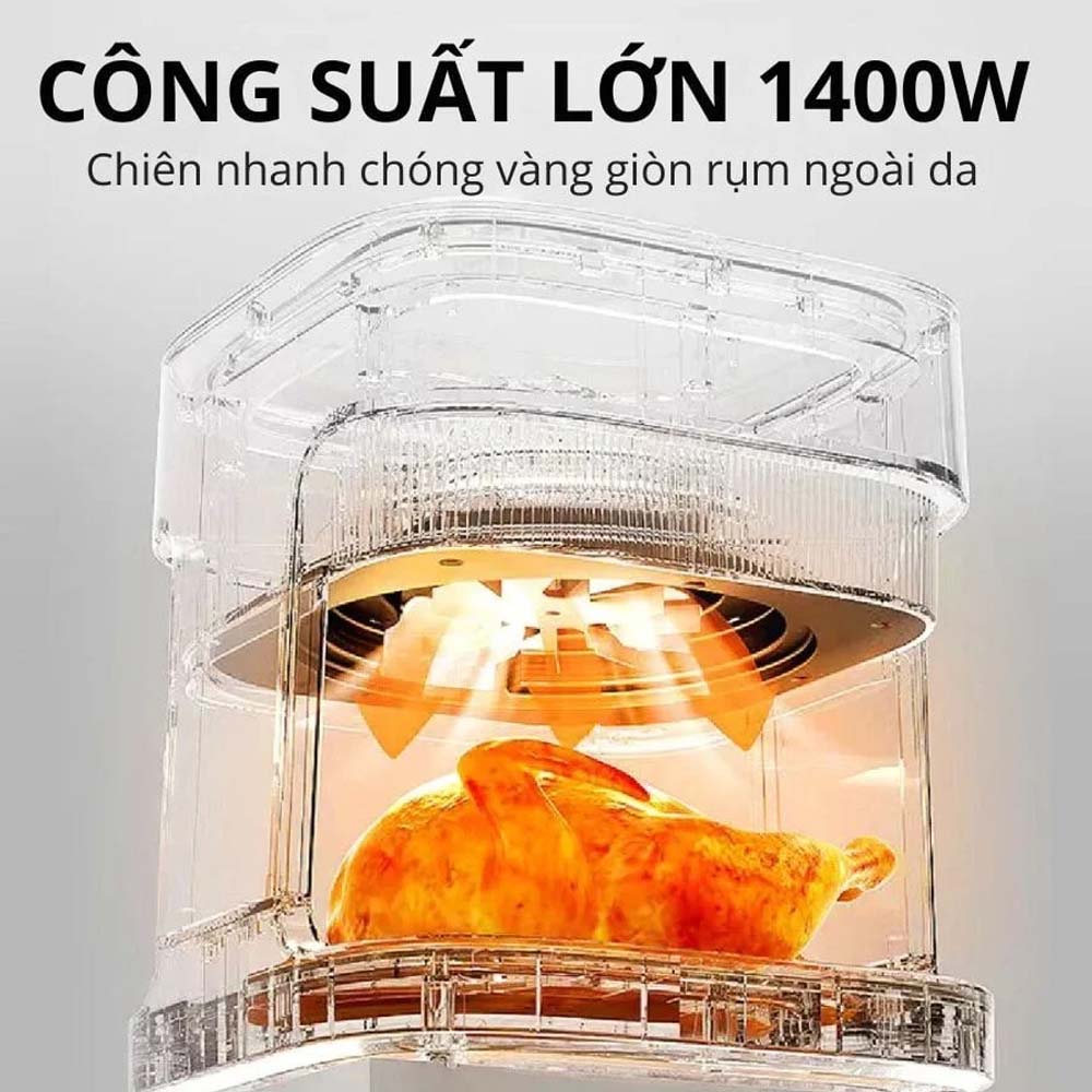 Nồi Chiên Không Dầu Mishio MK373 7 Lít nấu chín thức ăn nhanh chóng