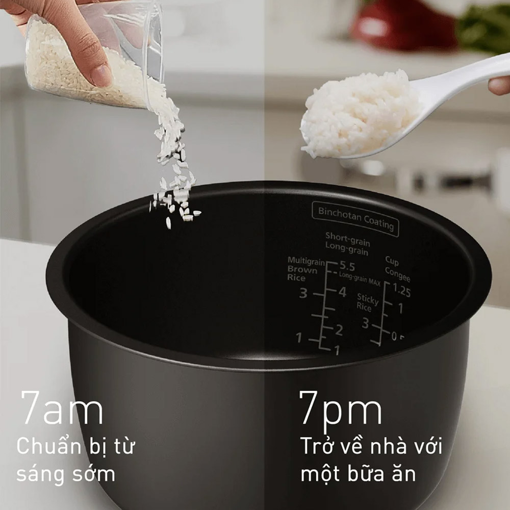 Chức năng hẹn giờ của Nồi Cơm Cao Tần SR-HFL103WRA