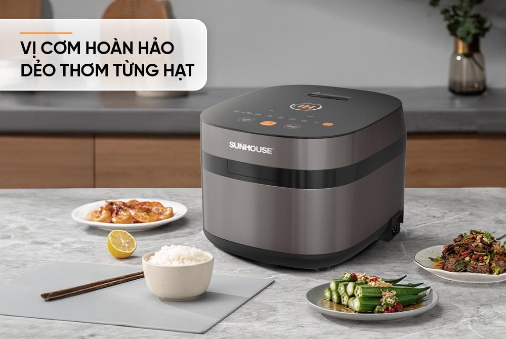 Nồi Cơm Điện Cao Tần Sunhouse SHD8826 thiết kế hiện đại, sang trọng