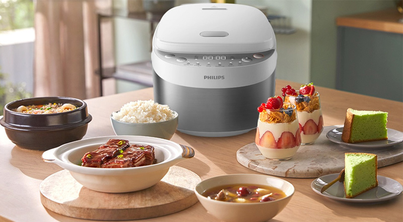 Nồi cơm điện Philips được trang bị đa dạng chế độ nấu