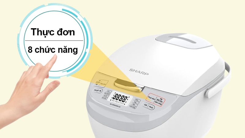 Nồi cơm điện Sharp được trang bị 8 - 11 chế độ nấu tự động