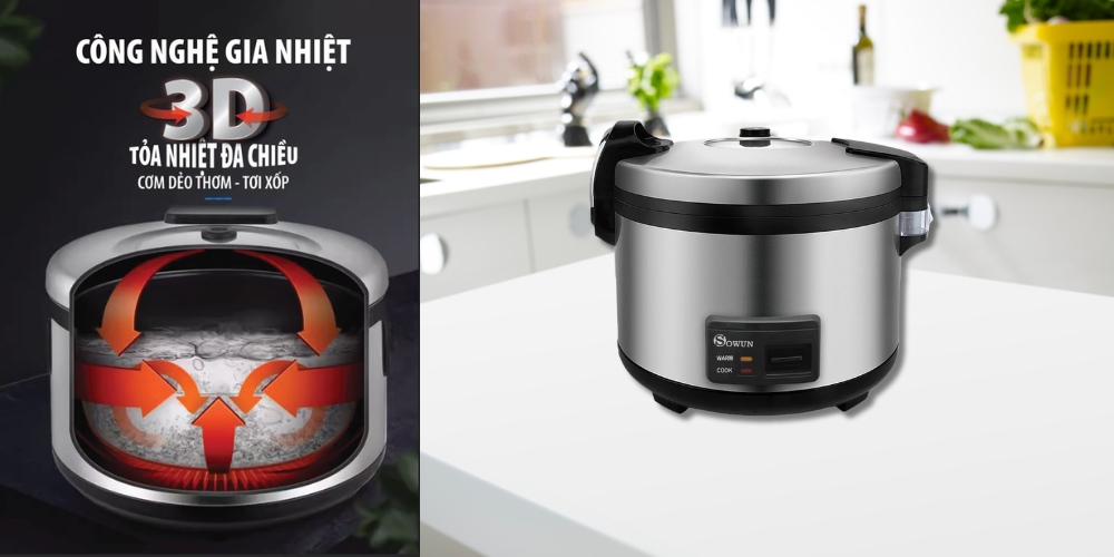 Nồi Cơm Điện Sowun SW6955 tỏa nhiệt điều